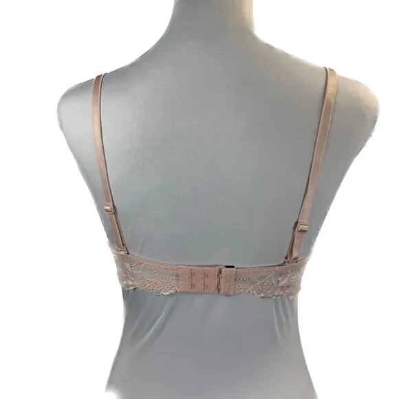 René Rofé Lingerie | Peach Lace Push Up Underwire Bra 36C - Picture 3 of 6